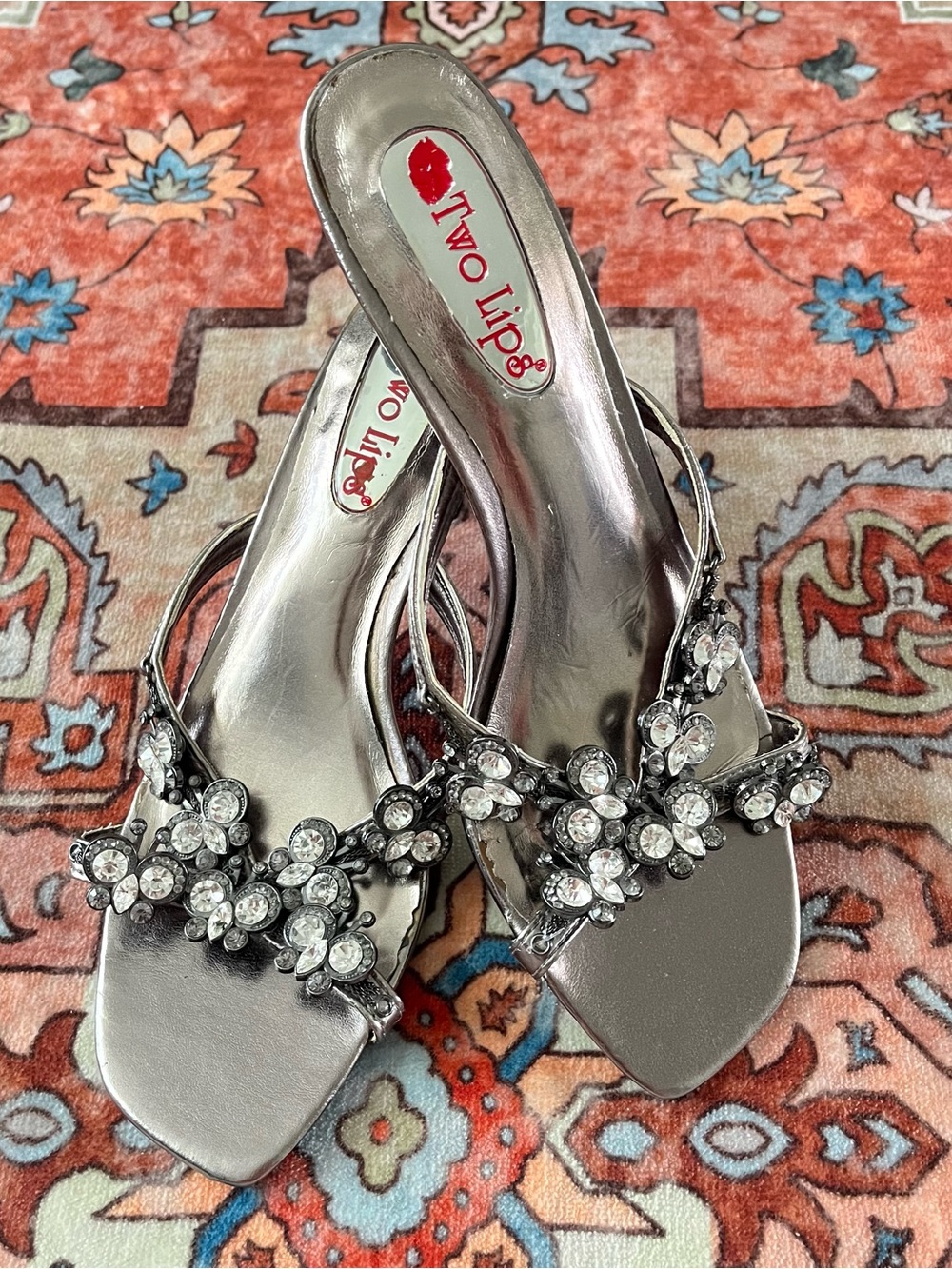 Y2K Two Lips Butterfly Kitten Heels